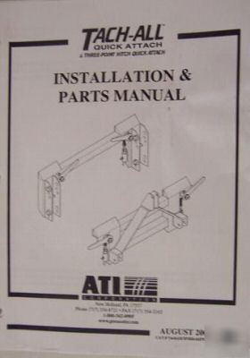 Tach-all loader 3-pt hitch installation & parts manual