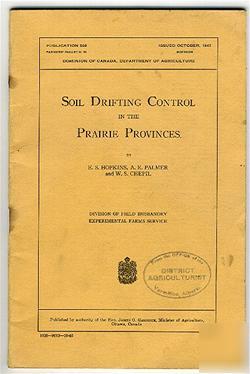 Soil drifting control in prairie prov '46 canada manual