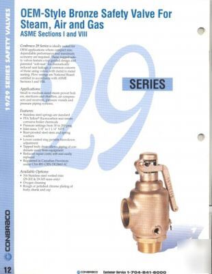 Conbraco series 29 bronze safety valve 125 psi steam