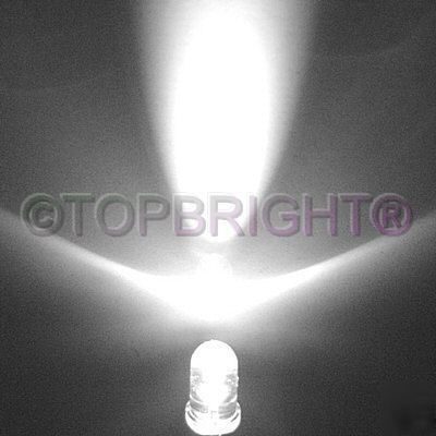 500 pcs ultrabright white led 5MM 55,000MCD free r&s/h