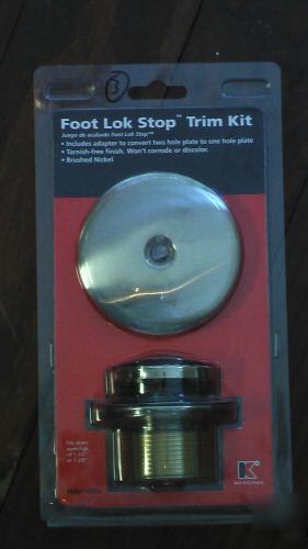 Keeney foot lok stop trim kit - brushed nickel