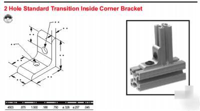 4 #4503 2-hole trans.in. cr. brkts(80/20 inc)alum.ext.