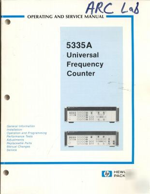 Hp 5335A operating & service manual