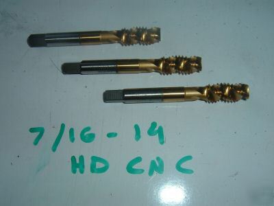 New 3 7/16-14 vermont plug taps tin hd cnc sp fl 3 fl