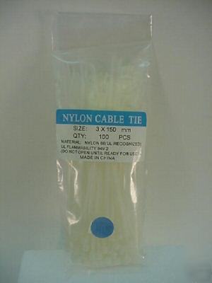 New , 500 pcs 3 x 150 mm nylon cable ties
