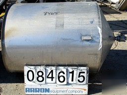 Used: tank, 350 gallon, 304 stainless steel, vertical.