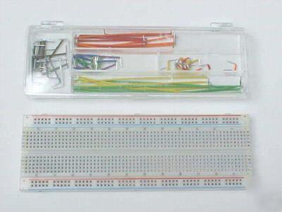 Breadboard solderless w/case of jumpers +free parts kit