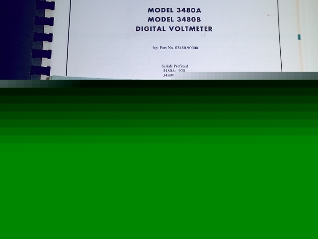 Hp 3480A/3480B digital voltmeter op/service manual 3480