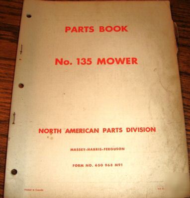 Massey harris ferguson no 135 mower parts catalog mf mh