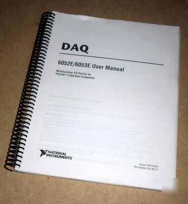 National instruments 6052/53E user/program/cal manual