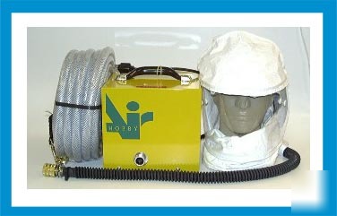 Supplied fresh air breathing turbine w/hood respirator