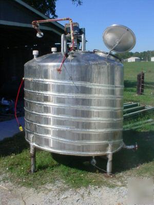 500GAL dci vertical 304SS single wall dome top mix tank