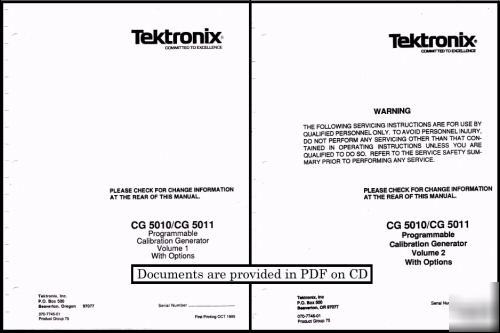 Tek CG5010 / CG5011 svc/op mnls 2 vol w/txtsrch + xtras