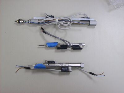 1 lot of 3 -smc cylinders w/ 2 proximity sensors