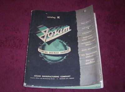 1952 josam catalog k, plumbing drainage products 