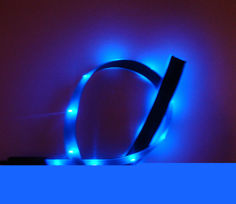 Blue 12V 60CM waterproofflexible 30P 0603 smd led strip