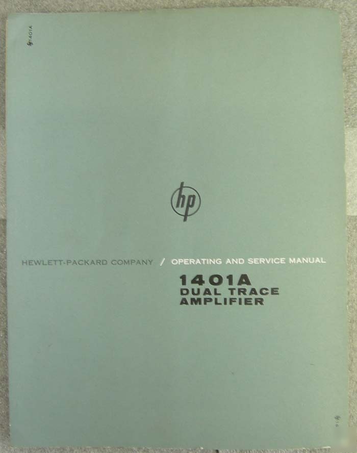 Hp 1401A dual trace amplifier manual