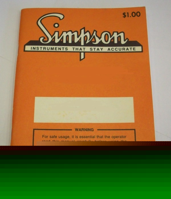 Simpson 465-2 op/service manual - $5 shipping 