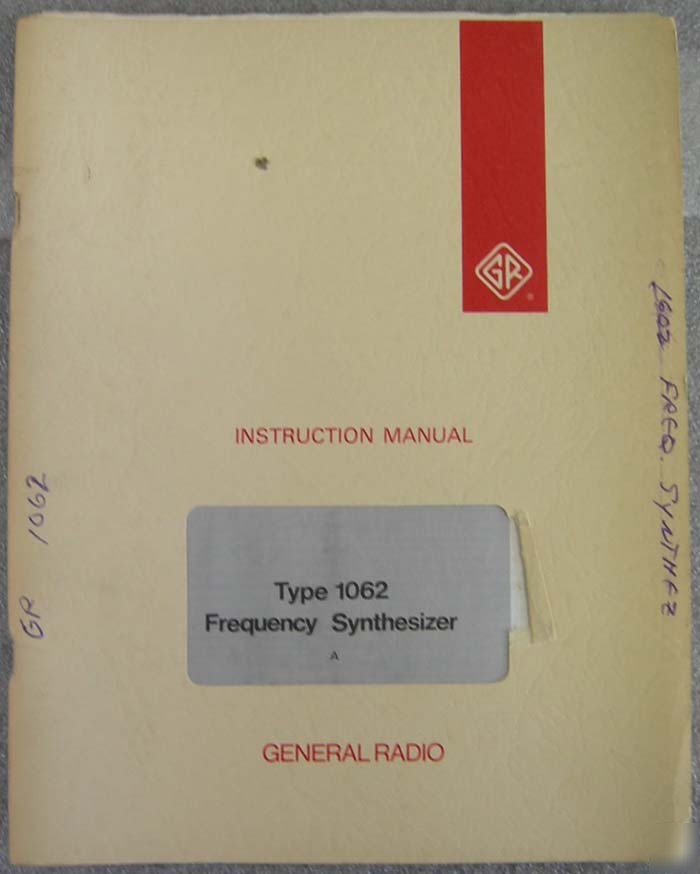 Gr 1062 frequency synthesizer instruction manual