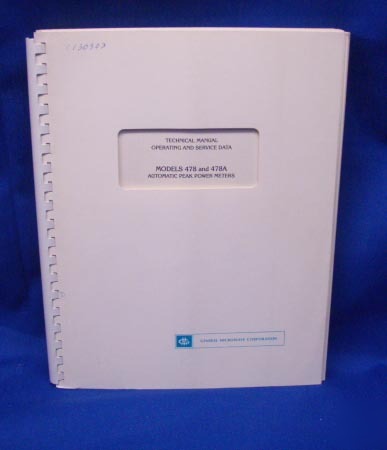 General microwave 478 478A technical manual schematics