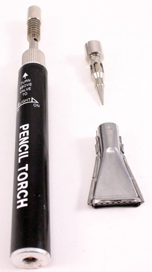Pencil torch butane refillable melt solder brazing rod