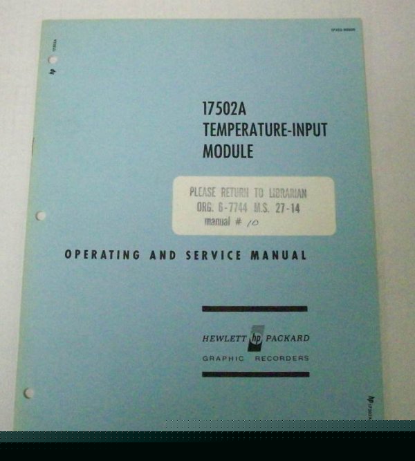 Hp 17502A operating & service manual