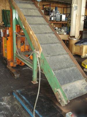 Rubber belted cleated conveyor 10' long