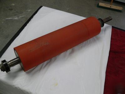 Rubber live shaft idler roller 24