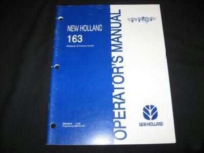 New holland 163 tedder rake operators manual