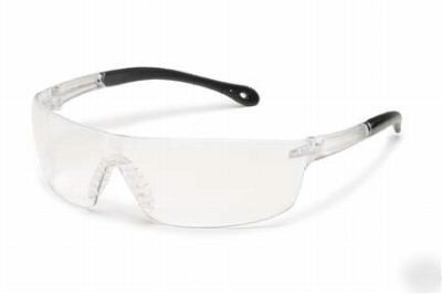 Safety glasses clear lens starlight squared wraparound 