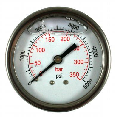 63MM hydraulic pressure gauge rear entry 0 - 5000 psi