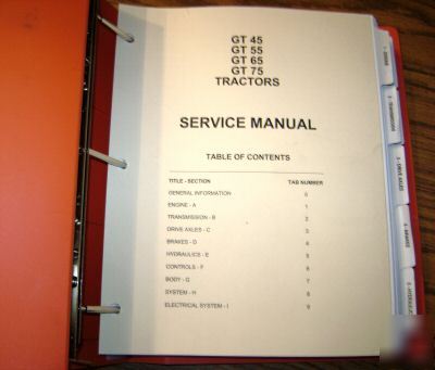 Agco GT45 thru GT75 tractor repair service manual allis