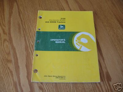 John deere 2155 and 2355N tractors operator's manual 