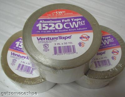New 3 rolls aluminum foil tape 1520 venturetape 3