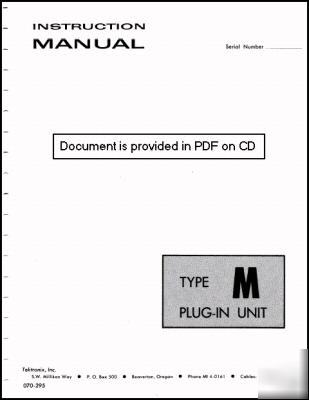 Tek tektronix type m plug-in instruction manual