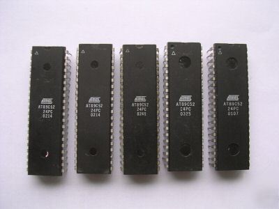 New 5 x atmel 89C52 microcontroller AT89C52 24 dip 40 