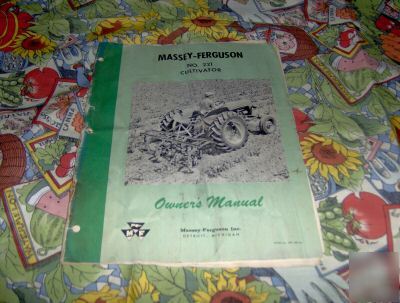 Vintage MF221 cultivator owners manual original
