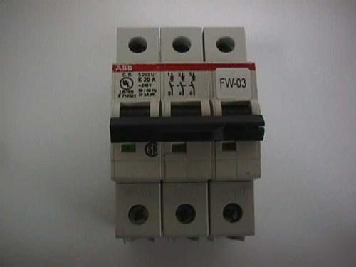 Abb s 203 u-k circuit breaker 3 pole ul 489 listed