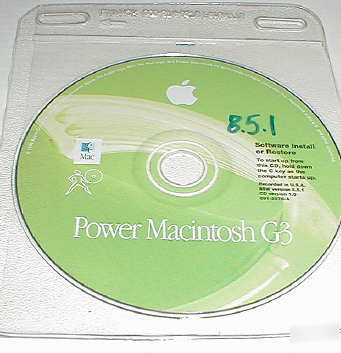 Power macintosh G3/minitower recovery software cd 8.5.1