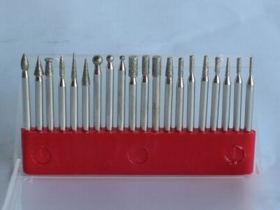 20 pc 1/8 shank diamond mounted point grinding tool set