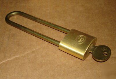 New wilson bohannan solid brass long shackle padlock ka