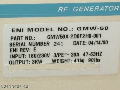 Applied materials mks eni gmw-50 power supply 