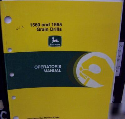 John deere 1560 & 1565 grain drill operators manual