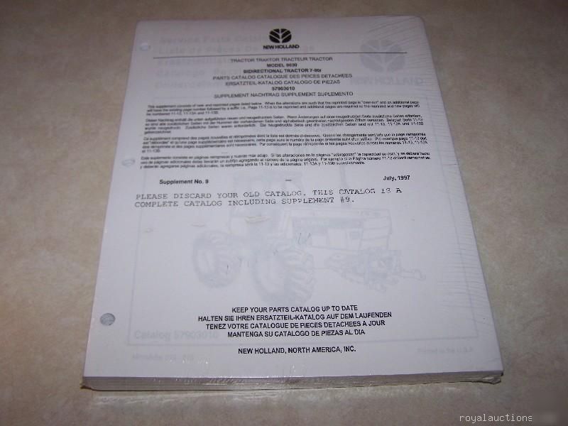 New holland model 9030 tractor parts catalog new