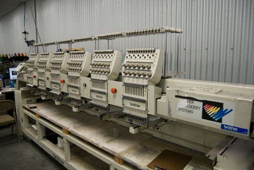 Used 6-head brother embroidery machine. great value 