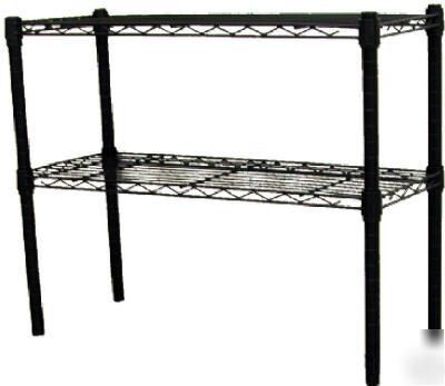 567252 black, 4 tier shelf rack, steel frame