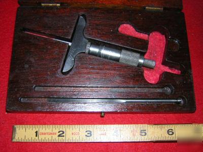 Starrett depth micrometer w/ flat rotating rods