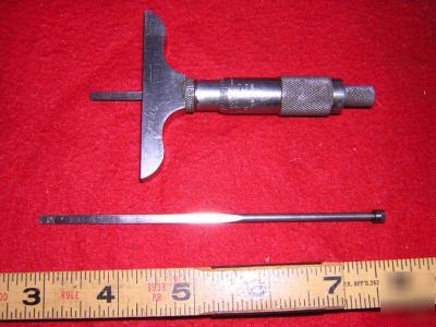 Starrett depth micrometer w/ flat rotating rods