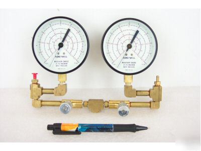 2 honeywell receiver gauge gage 25PSI w/ fittings