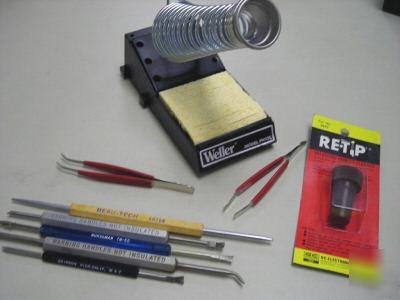 Soldering tool set with iron holder by weller